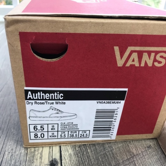 NWT VANS AUTHENTIC Dry Rose True White W AUTHENT - Picture 7 of 8